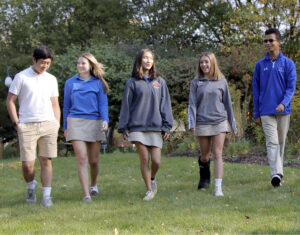 Students walking