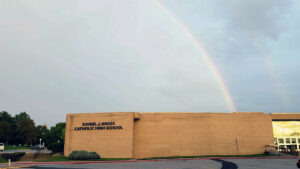 Rainbow over Gross Catholic's Campus