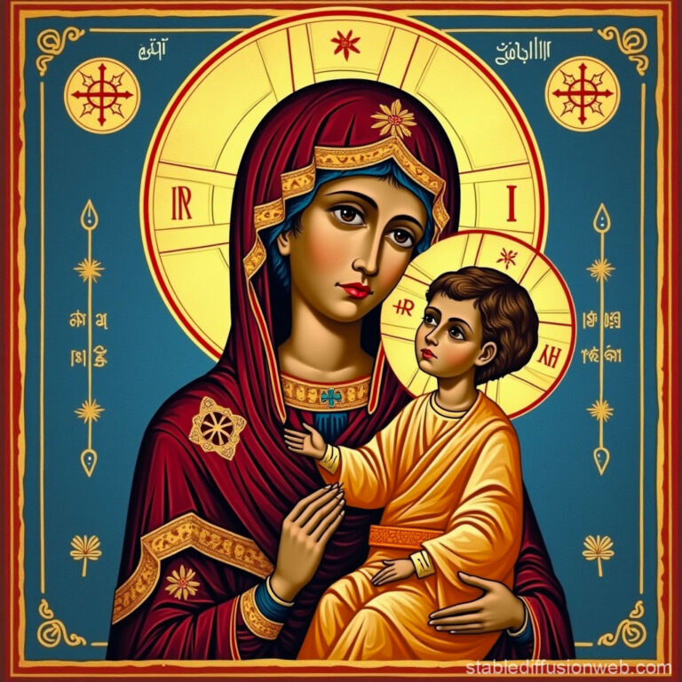 Virgin Mary and Child Jesus icon